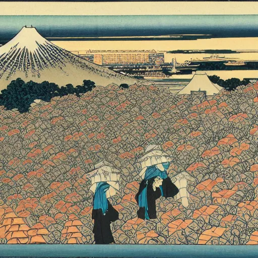 Image similar to montreal by hokusai