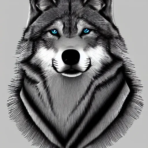 Prompt: anthro!! male wolf, digital art