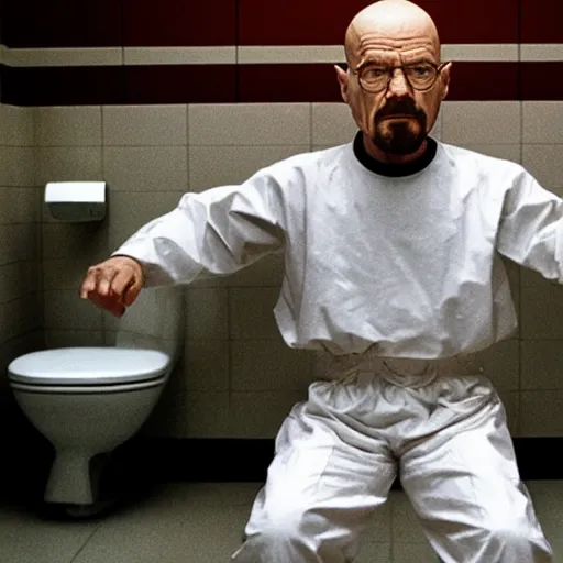 Prompt: walter white in a toilet