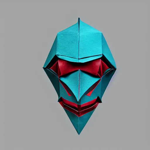 Prompt: hotline Miami mask as a paper origami, photo ultra realistic 4k