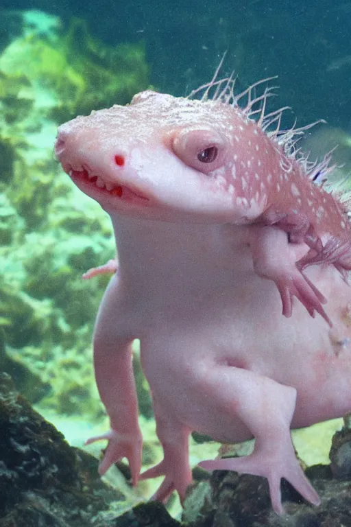 Prompt: axolotl wearing a toga