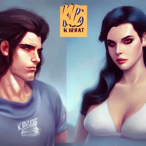 Prompt: Kurt Kobain and lana del rey , by WLOP and artgerm, artstation, deviantart, pixiv