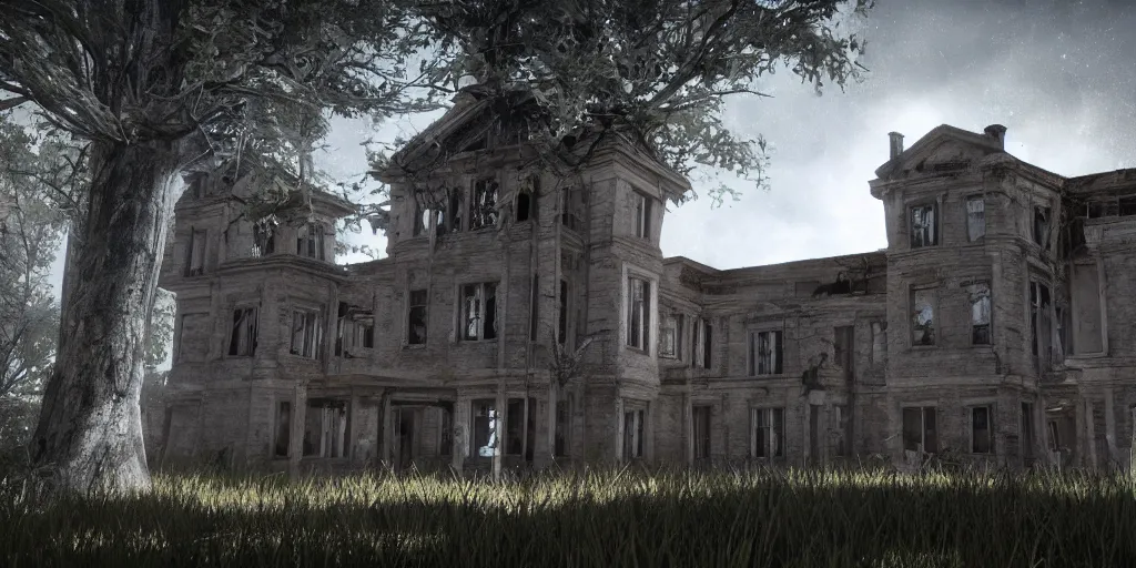 Prompt: investigating a haunted asylum, unreal engine