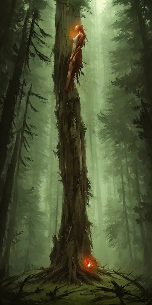 Image similar to Spirit of forest, by Greg Rutkowski