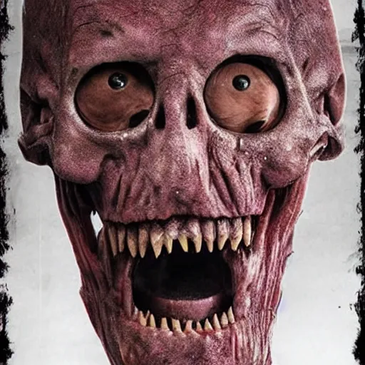 Image similar to horrifying, killer, creepy, dead, monster, tall, skinny, open mouth