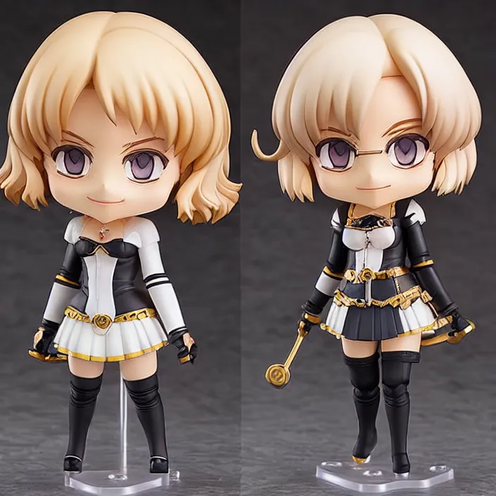 Prompt: Margot Robbie, An anime Nendoroid of Margot Robbie, figurine, detailed product photo