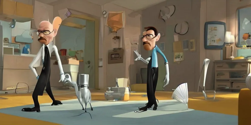 Image similar to A screenshot of Walter White in Meet The Robinsons (2007)