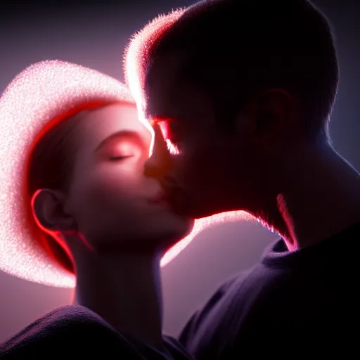 Image similar to shadow people kissing each other ultra realistic, lens flare, atmosphere, glow, detailed, intricate, full of colour, cinematic lighting, trending on artstation, 4 k, hyperrealistic, focused, extreme details, unreal engine 5, cinematic, masterpiece, ultra realistic, hyper realistic, highly detailed, sharp focus, digital art