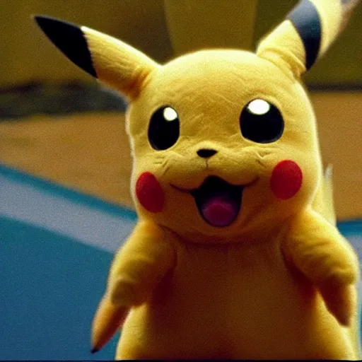 Prompt: live action pikachu in the matrix