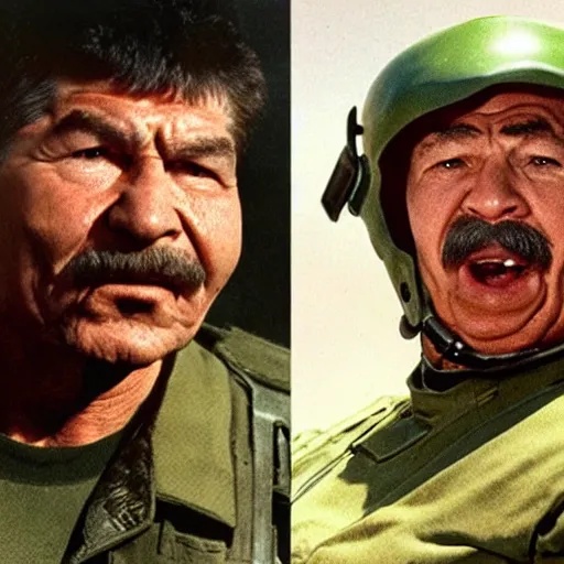 Image similar to Charles Bronson as Doomguy