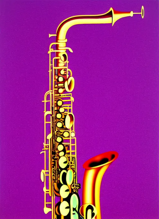 Image similar to saxophone by shusei nagaoka, kaws, david rudnick, airbrush on canvas, pastell colours, cell shaded, 8 k