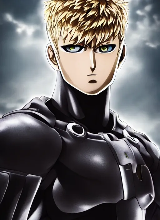 Image similar to A full portrait photo of real-life genos one punch man, f/22, 35mm, 2700K, lighting, perfect faces, award winning photography.