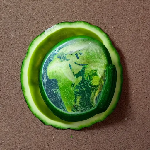 Prompt: earth in the shape of a cucumber
