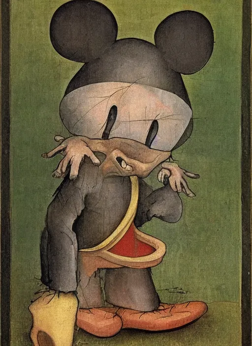 Prompt: mickey rat painted by hieronymus bosch, detailed digital art, trending on Artstation