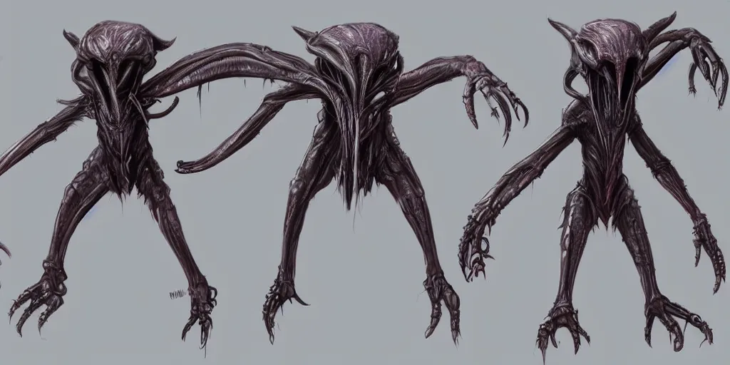 Prompt: video game alien creature concept art