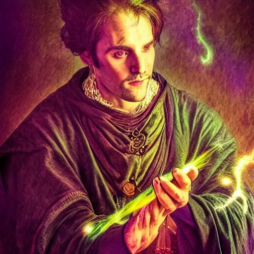 Image similar to a warlock is casting a magic spell, mystic, fantasy, magic, award winning photography, hdr, studio lighting medium close shot, mucha style,