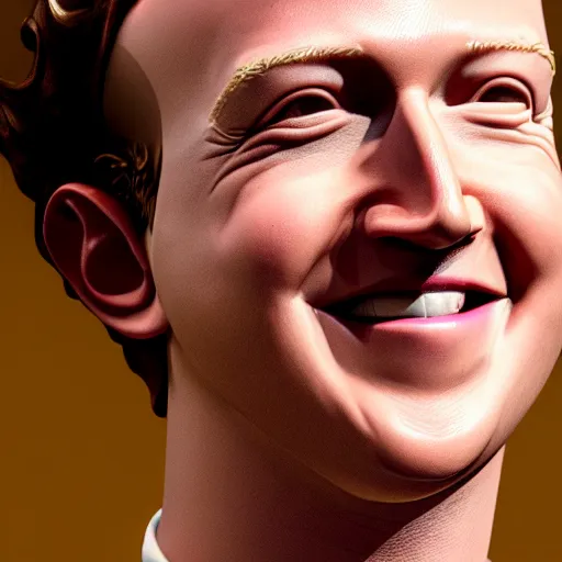 Image similar to mark zuckerburg akward smiling, highly detailed, high quality, hd, 4 k, 8 k, canon 3 0 0 mm, professional photographer, 4 0 mp, lifelike, top - rated, award winning, realistic, sharp, no blur, edited, corrected, trending