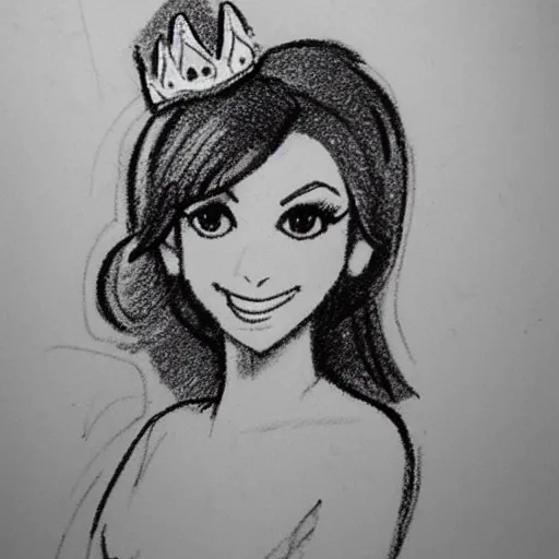 Image similar to milt kahl sketch of victoria justice with kim kardashian body as princess daisy from super mario bros