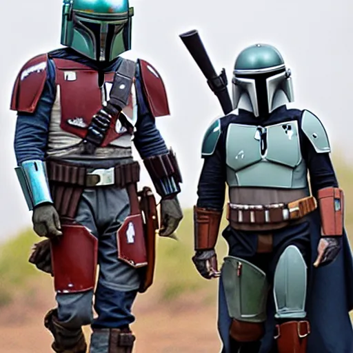 Prompt: The Mandalorian and Boba Fett