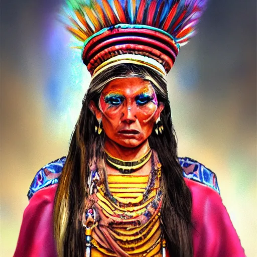 Prompt: mayan priestess, digital painting, concept art, sharp focus, realistic