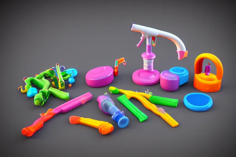 Prompt: product photo of toy crack pipe made by fisher price, colorful plastic, high quality, intricate detail, realistic textures, octane render, unreal engine 5, hyperrealism