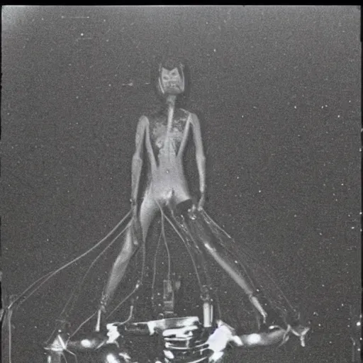 Image similar to Cryptic lost footage of an alien abduction, 1970s photograph