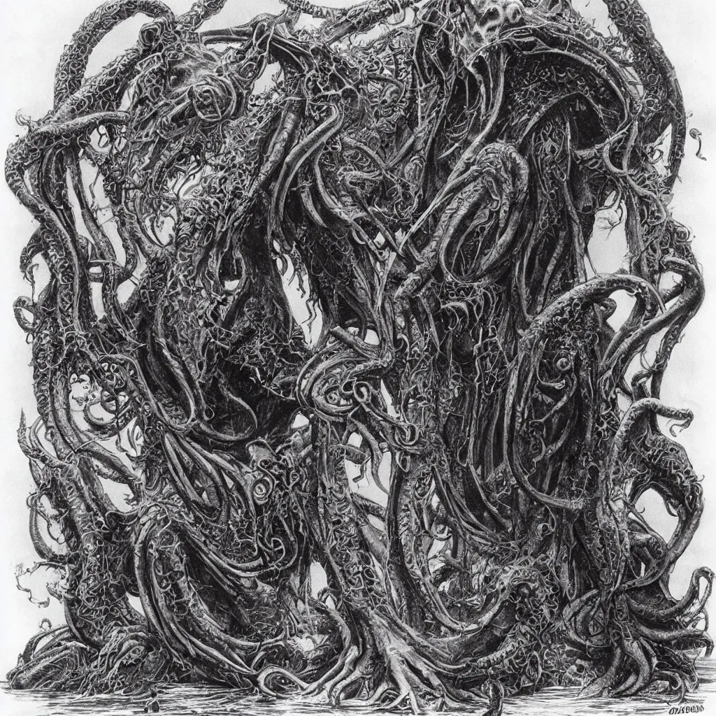 Image similar to Cthulhu, drawn by Wayne Barlowe