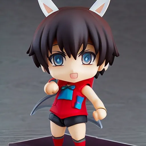 Prompt: ((((rabbit hero mirko)))), An anime Nendoroid of (((((rabbit hero mirko))))), figurine, detailed product photo