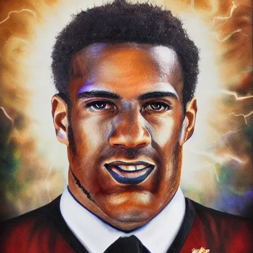 Prompt: airbrushed portrait of 'The Final Boss of Pro Football'