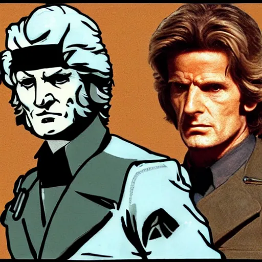 Prompt: solid snake as doctor who, 1 9 7 0 s, wide shot