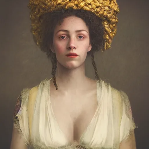 Image similar to kodak portra 4 0 0, 8 k, artstation, soft light, volumetric lighting, highly detailed, britt marling style 3 / 4 portrait photography of a beautiful woman pre - raphaelite, inspired by thandiwe muriu delphine dialo, royal woman, realistic, refined, highly detailed