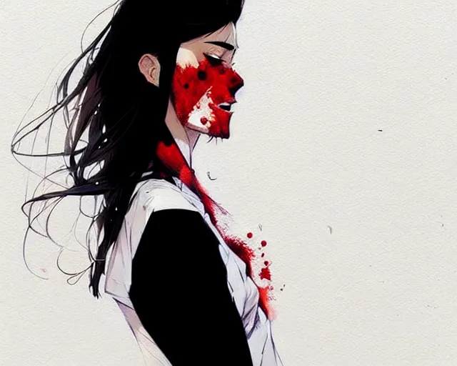 Image similar to a ultradetailed full body portrait of a woman dressed in a white shirt with a tie, by conrad roset, greg rutkowski and makoto shinkai trending on artstation