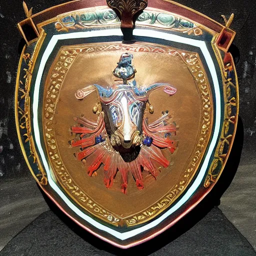 Prompt: roman shield realistic painting full shot