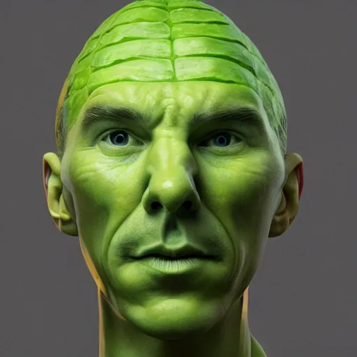 Prompt: hyperrealistic film still of benedict cumberbatch disguised as a cucumber, vegetable torso, stunning 3 d render, inspired by istvan sandorfi & greg rutkowski & unreal engine, perfect symmetry, dim volumetric cinematic lighting, 8 k octane comprehensive render, extremely hyper - detailed, incredibly lifelike attributes, intricate, real flesh texture, masterpiece, artstation, stunning,