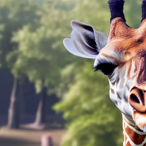 Image similar to a girafe wearing a vr headset