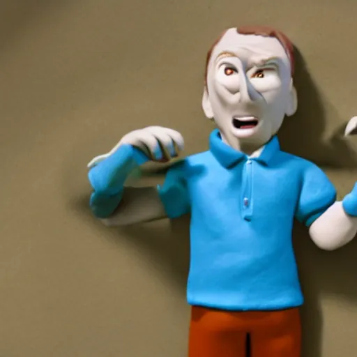 Image similar to a cinematic photograph still of polo g made out of clay, in claymation