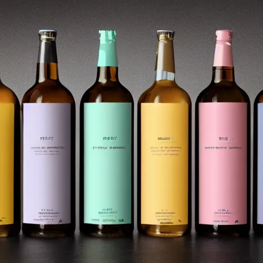 Prompt: pastel colours, conceptual packaging, alcohol, label design, behance, packaging of the world, award, front label, packaging design, craft