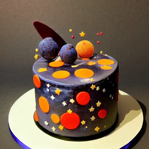 Image similar to Liminal space in outer space, Cake