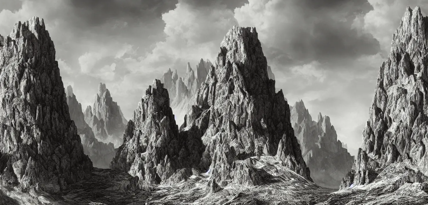 Prompt: hyperrealist highly detailed neo-baroque photography portrait of haystack monsters standing in dolomites concept art pascal blanche dramatic studio lighting 8k wide angle shallow depth of field