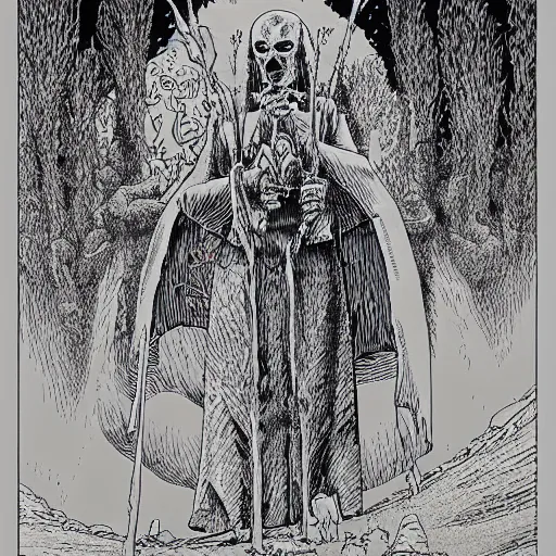 Prompt: the necromancer by jean giraud