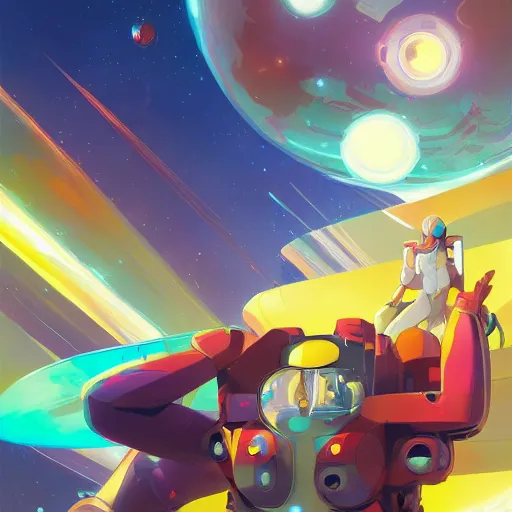 Prompt: hero world space dandy, behance hd by jesper ejsing, by rhads, makoto shinkai and lois van baarle, ilya kuvshinov, rossdraws global illumination