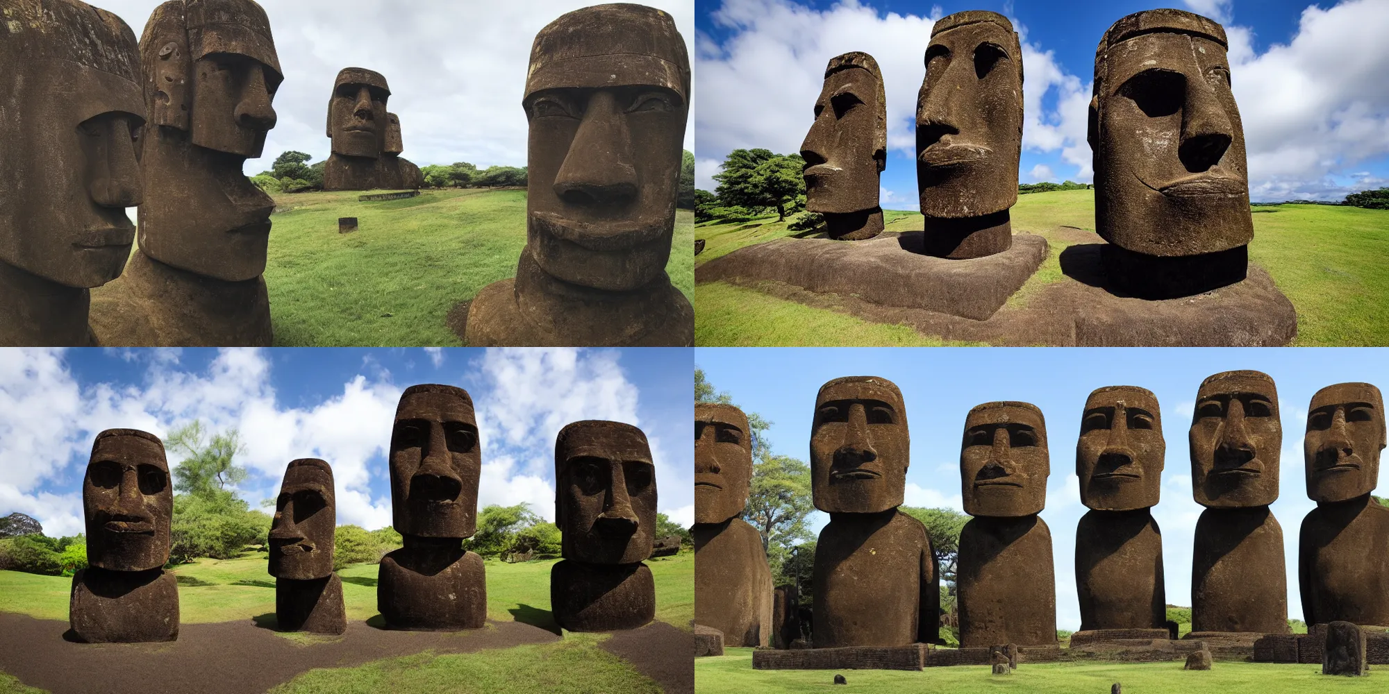 studio photo of a moai drinking wine : r/weirddalle
