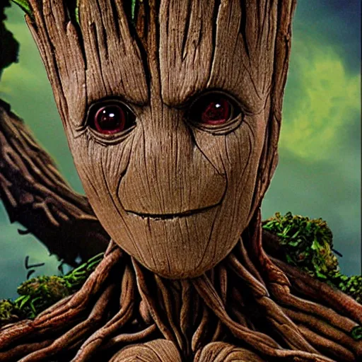 Image similar to groot in stem punk style 4 k detailed super realistic