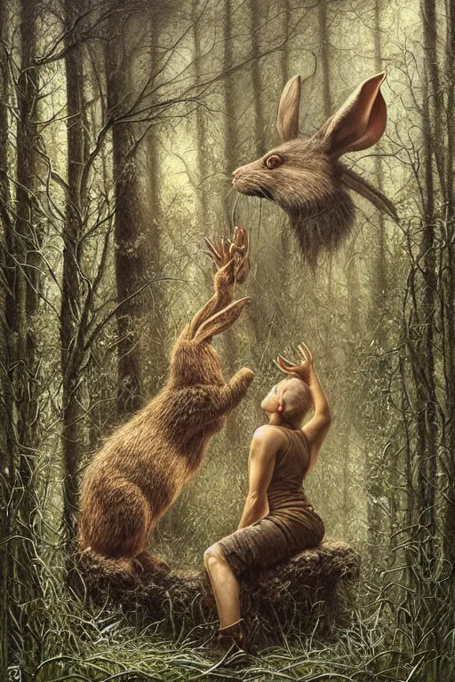 Image similar to giant swamp bunny by tomasz alen kopera.