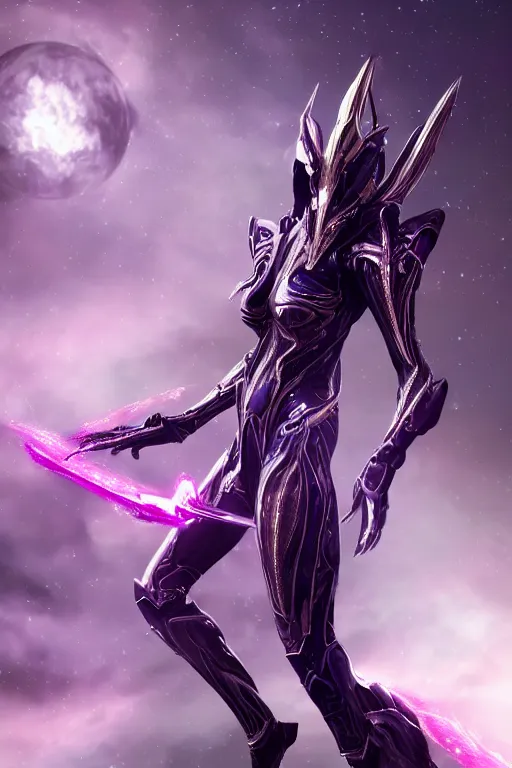 Image similar to galactic hyperdetailed elegant beautiful stunning giantess saryn warframe dragon goddess paw shot, sharp spines, sharp metal ears, smooth purple eyes, smooth fuschia skin, silver armor, bigger than galaxy, epic proportions, epic scale, epic size, warframe fanart, destiny, furry, dragon art, goddess, giantess, furaffinity, octane render