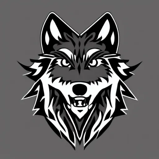 Image similar to A Wolf in the style of an NFL Logo