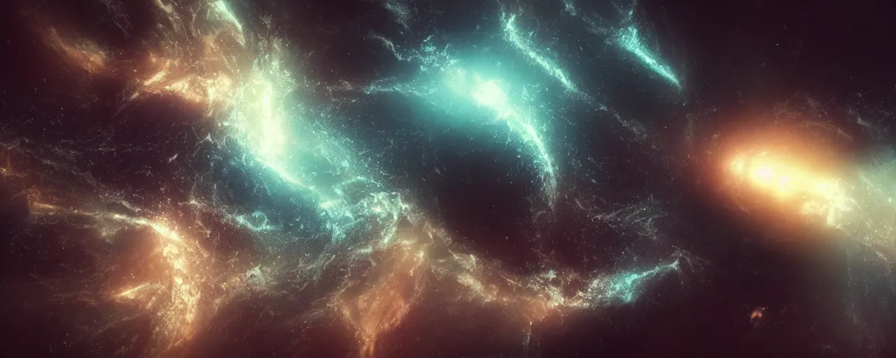 Image similar to a dark epic swirling galaxy, space scene, dark scifi, unreal engine, octane render, volumetric lighting