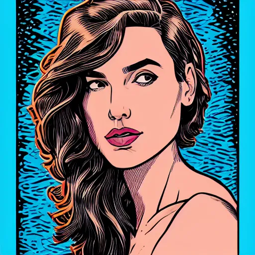 Image similar to portrait of gal gadot, by laurie greasley