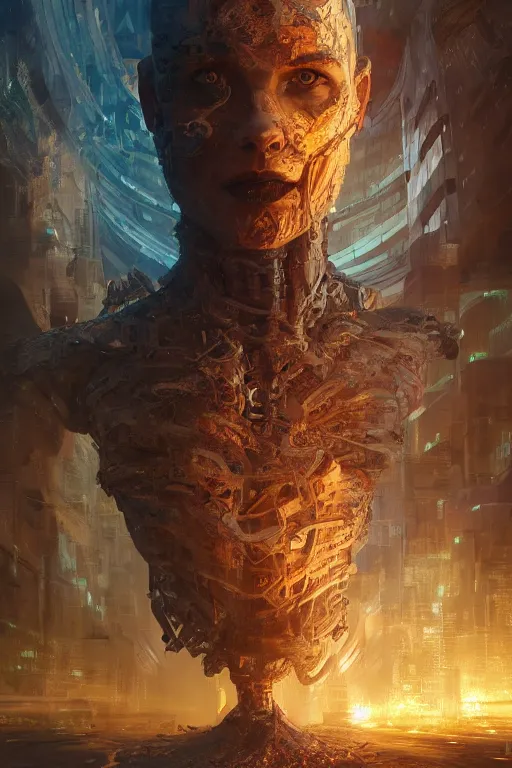 Prompt: the wrath of the seven deadly sins as an i robot, torso portrait, intricate, elegant, volumetric lighting, scenery, digital painting, highly detailed, artstation, sharp focus, illustration, concept art, luis rollo, ruan jia, steve mccurry, john berkey