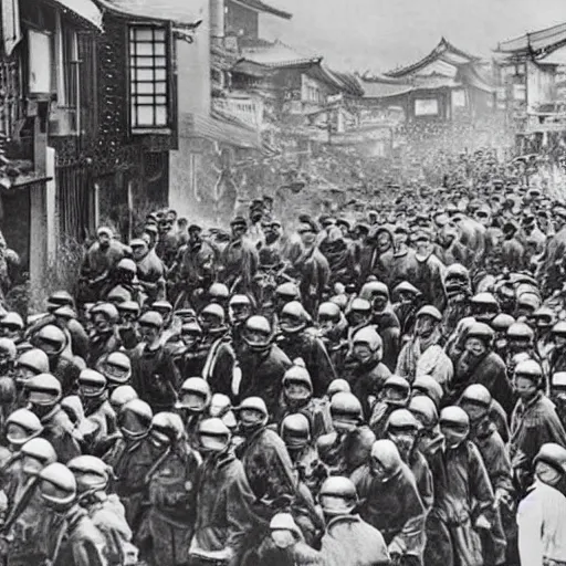 Prompt: japanese invasion of seoul, historical photo, realistic